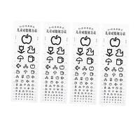 NUOBESTY 4pcs Visual Testing Chart for Boy Girl Standard Eye Exam Wall Chart Accurate Easy to Use for Home Decoration Eye Testing