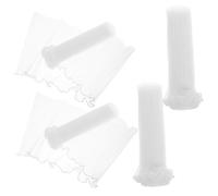 NUOBESTY 4pcs White Flower Wrapping Mesh Paper Pearl Edge Wrinkled Net for Wedding Valentines Day Mothers Day Florist Supplies DIY Bouquet Decoration