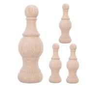 NUOBESTY 4pcs Wooden Ball Finials Decorative Post Toppers for Stair Spindles Handrail for Stairs Unpainted Craft Finials DIY Woodworking Tops