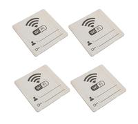 NUOBESTY 4pcs Wooden Wifi Password Sign for Guests Rustic Wood Wifi Code Sign Blank Tabletop Network Notice Essentials for Home Vacation Rental Restaurant Cafe