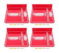 NUOBESTY 4set Fire Extinguisher Sign Double Sided down Arrow Fire Safety Label for Home Office Business Includes Screws for Wall Mounting