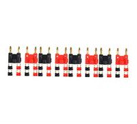 NUOBESTY 4sets Gold Plated Double Banana Plug Connectors Screw Type Audio Jack Speaker Wire Clips Secure Dual Head Design for Amplifiers and Sound Systems Compatible with Various 10pcs*4