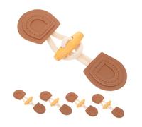 NUOBESTY 5 Pairs Vintage Horn Toggle Closures with Fake Leather for Winter Coats Adjustable Sew Buttons for Woolen Jackets Knitwear Windbreakers Sewing Accessories