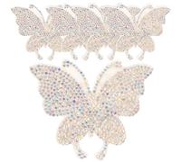 NUOBESTY 5 pcs Bling Butterfly Rhinestone Car Stickers Crystal Self-Adhesive Decorative Decals for Women Cars Glass Clothing Sparkling Embellishments
