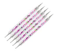 NUOBESTY 5 Pcs Double-ended Nail Art Pen Set Rhinestone and Pearl Handle Fine Dotting and Painting Tools for Women’s Manicure Nail Art Supplies for DIY