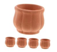 NUOBESTY 5 Pcs Vintage Mini Terracotta Pots Cute Small Succulent Planters for Leaf Cuttings Mini Flowers Home Office Desk Decor Compact Ceramic Flowerpots for Tiny Plants