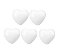 NUOBESTY 5 Pcs White Foam Balls Heart, Mini Polystyrene Craft Balls for DIY Crafts, Wedding Decorations, Valentine's Day, 8.5cm White Foam Hearts