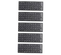 NUOBESTY 5 Sheets Foreign Language Keyboard Stickers Black Matte Background with White Letters Easy to Apply Protects Keyboard From Scratches for Learning Languages