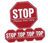 NUOBESTY 5 Sheets Wall Stickers Security Signs House Floor Decals Cutout Decal Sticker Bulk Funny Floor Sign Please Wait Here Crowd Moving Traffic Standing Smart