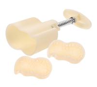 NUOBESTY 50g Mooncake Mold Set with Peanut-Shaped Pressing Mold and 2 Floral Plates, Hand-Press Cookie Stamps for Home Baking, Chinese Moon Cake Baking Tool for Kitchen Pastry and Dessert