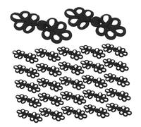 NUOBESTY 50pcs Black Chinese Knots Frog Buttons Durable Closure Fasteners for Cheongsam Sweater Cloak Cardigan Scarf Costumes Traditional Handmade Sewing Accessories