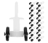 NUOBESTY 50pcs Black Plastic Curtain Track Rollers Four Wheels, Mini Silent Wheeled Curtain Carriers for Narrow Double Curved Rails, Quiet Rail Sliding Gliders for Window Dressing