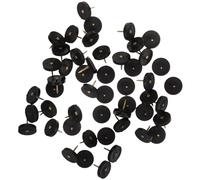 NUOBESTY 50pcs Black Plastic Locking Pin Backs with Rubber Base for Brooches Enamel Pins and Badge Lapel - Multi-function Decorative Keepers for Crafting and Professional Tie Tacks