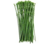 NUOBESTY 50pcs Green Flower Stems Artificial Flower Rods Plastic Florist Branch Wire Stems DIY Head Long s for Arranging