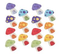 NUOBESTY 50Pcs Handcrafted Wooden Mushroom House Buttons for Sewing Crafting Cute Decorative DIY Ornaments Wood Button Embellishments for Clothing Accessories