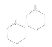 NUOBESTY 50pcs Hexagon Shape Earring Hoops for Women DIY Jewelry Making Kit Silver Stainless Steel Geometric Double Findings for Crafting Unique Gifts for for for for for for