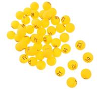 NUOBESTY 50pcs Numbered Yellow Table Tennis Balls for Outdoor Games Mini Pong Training Balls for Raffle Draws and Group Activities