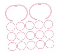 NUOBESTY 50pcs Pink Metal Loose Leaf Binder Rings Inner Small Keychain Clips for Index Cards Flashcards Notebook Organizers School Office Home