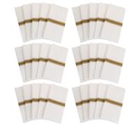 NUOBESTY 50pcs Prefolded Dinner Napkin with Built-in Flatware Pocket Elegant Gold Print Wood Pulp Paper Napkins for Formal Parties and Stylish Celebrations