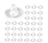 NUOBESTY 50Pcs Transparent Silicone Earring Backs Slip Pierced Earring Lifters for Studs Locking Replacement Backs Comfortable Hold