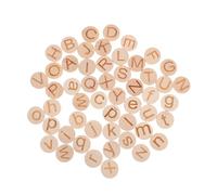 NUOBESTY 52pcs Wooden Alphabet Discs Engraved Capital and Lowercase Letters Montessori Early Learning Educational Craft Tokens for Natural Sturdy Material