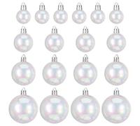 NUOBESTY 54 Pcs Christmas Ball Handmade Clear Ball Ornaments Baubles Sphere Set Round Clear Ornaments Iridescent