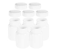 NUOBESTY 5pcs 80cc White Small Medicine Bottles with Caps, Portable Empty Pill Bottles for Tablets, Capsules, and Powder Storage, Mini Medicine Containers for Travel and Daily Use