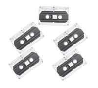 NUOBESTY 5pcs Blank Audio Cassette Tapes with Transparent Hard Case for Speech Music Recording Teaching Supplies DIY Retro Party Surprise Messages