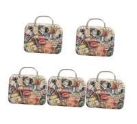 NUOBESTY 5pcs Box Detailed Workmanship Eyelash Case Globe Map Appearance Mini Suitcase Favor Box Lash Packaging