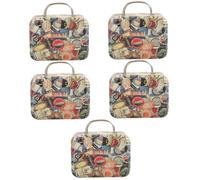 NUOBESTY 5pcs Box Small Travel Suitcase Eyelash Packaging Box for Lashes Cosmetics Container