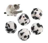 NUOBESTY 5pcs Cat Catch Ball Baby Model Aesthetic Leopard Cat Balls Toy Plush Cats Pet Fuzzy Fluffy Animal Crazy Balls for Kittens Play Tennis Colorful Mini Wrapped Scratching Random Color