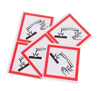 NUOBESTY 5pcs Corrosive Labels Self Adhesive Warning Caution Signs Sticker White Paper Material High Visibility Warning Effective Chemical Identification for Multinational Companies