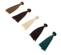NUOBESTY 5pcs Fantasy Straight Hair Wig Doll Wigs Heat Resistant for Doll Making Hair Wefts