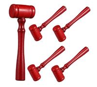 NUOBESTY 5pcs Gavel Hammer Prop Mini Toy Wooden Judgment Wooden Mallet Pounding Hammering Toys for Kids Boys Girls Fancy Dress Costume Party