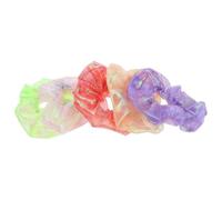 NUOBESTY 5Pcs LED Glow in the Dark Scrunchies Adjustable 3-Level Light Up Hair Ties Neon Hair Accessories for Festival Halloween Birthday Party Bands