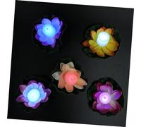 NUOBESTY 5Pcs LED Lotus Artificial Lily Flowers for Pool Decorations for Festivals and Parties White Purple Orange Pink Red