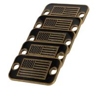 NUOBESTY 5pcs Metal Name Plate Charm, American Flag Rectangular Bracelet Accessory, Shoelace Decoration, Rounded Corners, for Dog Tags and Necklaces, DIY Craft Making Supplies