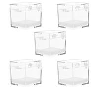 NUOBESTY 5Pcs Mineral Specimen Display Case Small Gemstone Storage Box with White Pad Mini Rock Collection Box for Scientific Display and Collectors