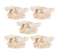 NUOBESTY 5pcs Mini Pearl Hair Claw Clips for Women Metal Small Decorative Claw Clips with Rhinestones Suitable for Thick Hair for Teens