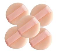 NUOBESTY 5pcs Mini Powder Puff Makeup Sponges 2.5cm Round Flannel Cosmetic Applicators for Loose Powder Foundation Cream Portable Facial Makeup Tools for Women