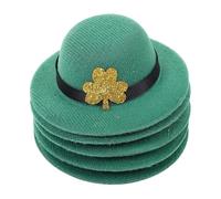 NUOBESTY 5pcs Mini St Patrick’s Day Wine Bottle Decorations Green Shamrock Caps 8x8x2.8cm Party Wine Bottle Accessories Irish Holiday Props