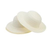 NUOBESTY 5pcs Mini Woven Straw Hats for Crafts Lightweight Small Doll Hat Decorations DIY Paintable for Ages Dollhouse Photo Props