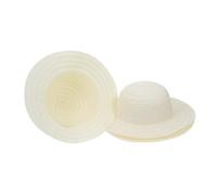 NUOBESTY 5pcs Mini Woven Straw Hats for Dolls DIY Painting Craft Round Top Miniature Straw Boater Hats for Years Photo Props and Home Ornament Accessories