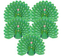 NUOBESTY 5pcs Miniature Peacock Statues Mini Peacock Figurines Resin Peacock Models for Home Table Decors