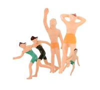 NUOBESTY 5pcs Miniature People Swimsuit Figurines Painted Model People Miniature Toys for Dollhouse Beach Scene Diorama Random Style