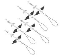 NUOBESTY 5pcs Mobile Phone Charm Cool Wing Cross Skull Pendant Cellphone Decorative Chain Hanging Charm Party Favors for Women Random Color