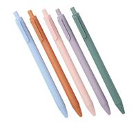 NUOBESTY 5pcs Press Type Gel Pen Students Writing Tools Portable Smooth Black Creative Exam Pens for Boys and Girls