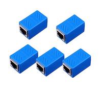 NUOBESTY 5pcs Rj45 Network Pass-through Connectors Blue Network Cable Extenders Adapter for Home and Office Ethernet Cable Extension