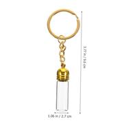NUOBESTY 5pcs Small Glass Bottles Keychain Portable Mini Perfume Bottles Lightweight Glass Pendant Refillable Empty Tiny Hanging Charms for Travel and Daily Use