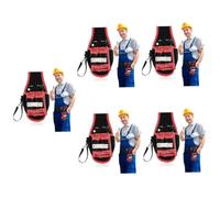 NUOBESTY 5pcs Small Tool Pouch Belt Compact Electrician Utility Organizer for Men Sturdy and Versatile Tool Storage Bag Lightweight Wear Resistant Design with Stylish Red Trim
